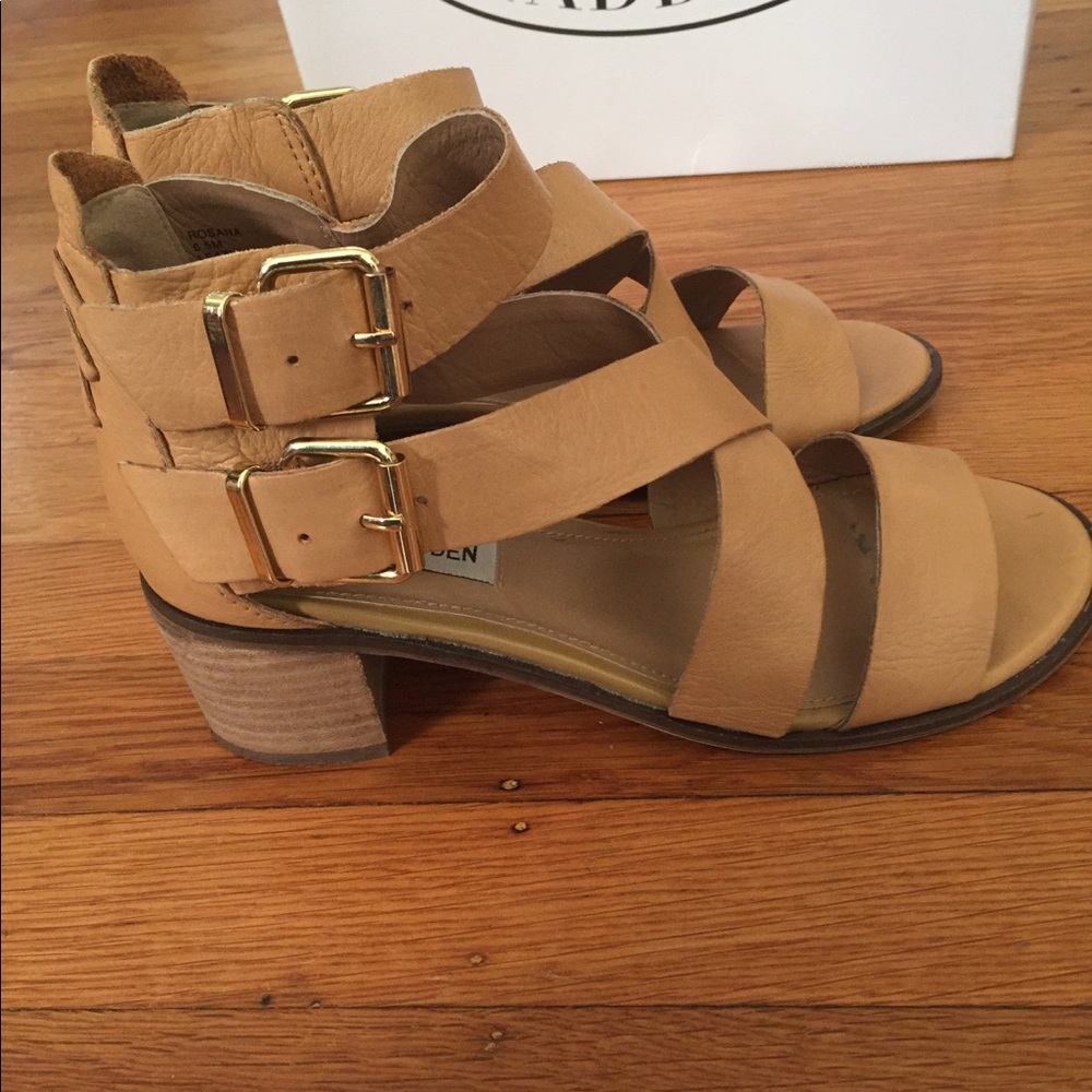 Steve Madden Rosana Leather Sandals Cognac 6.5